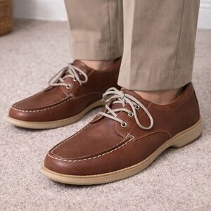 Sebago Campsides Brown Leather Moc Toe Lace-Up Shoes Men’s Size 12